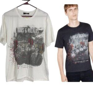 The Kooples white graphic print Skeletons Rockers short sleeve  t-shirt size XL